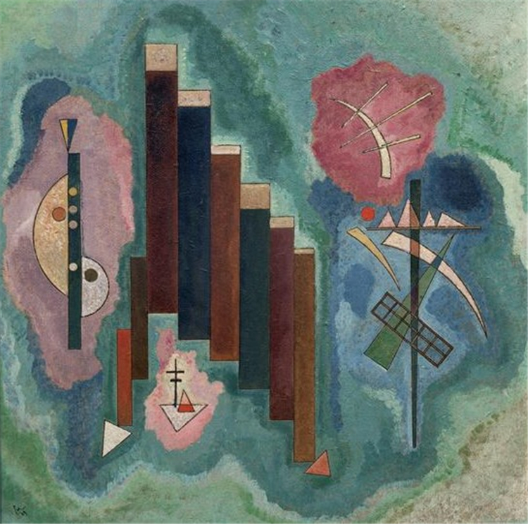 Downwards 1929 Wassily Kandinsky Abstract Oil Painting